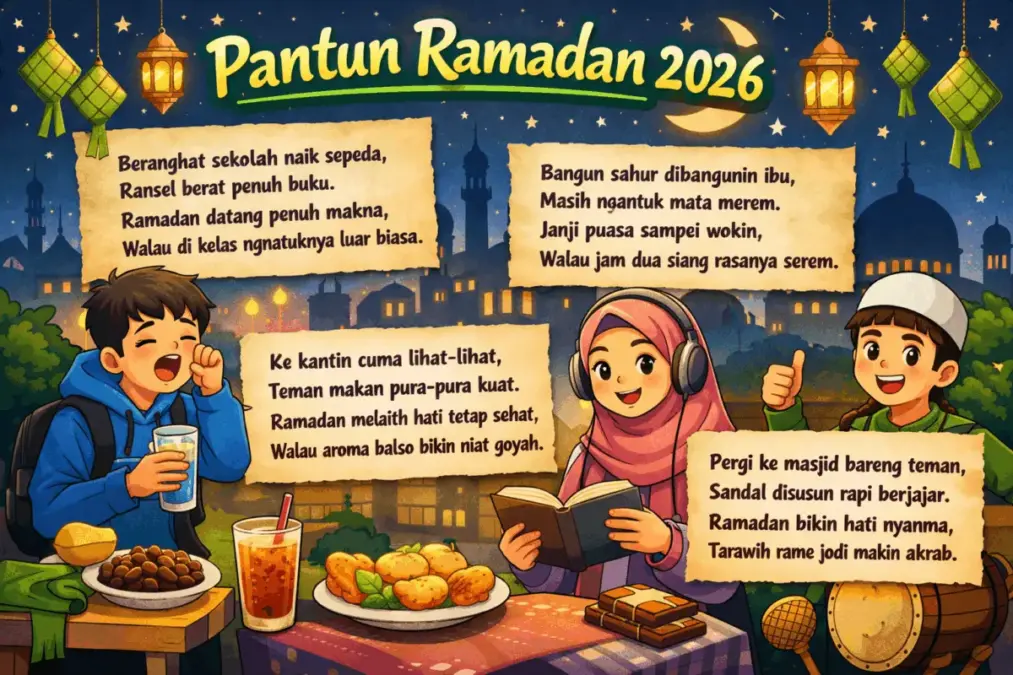 30 Pantun Ramadan untuk Anak Sekolah dan Remaja 2026: Cocok untuk Status dan Caption Medsos Ilustrasi pantun Ramadan