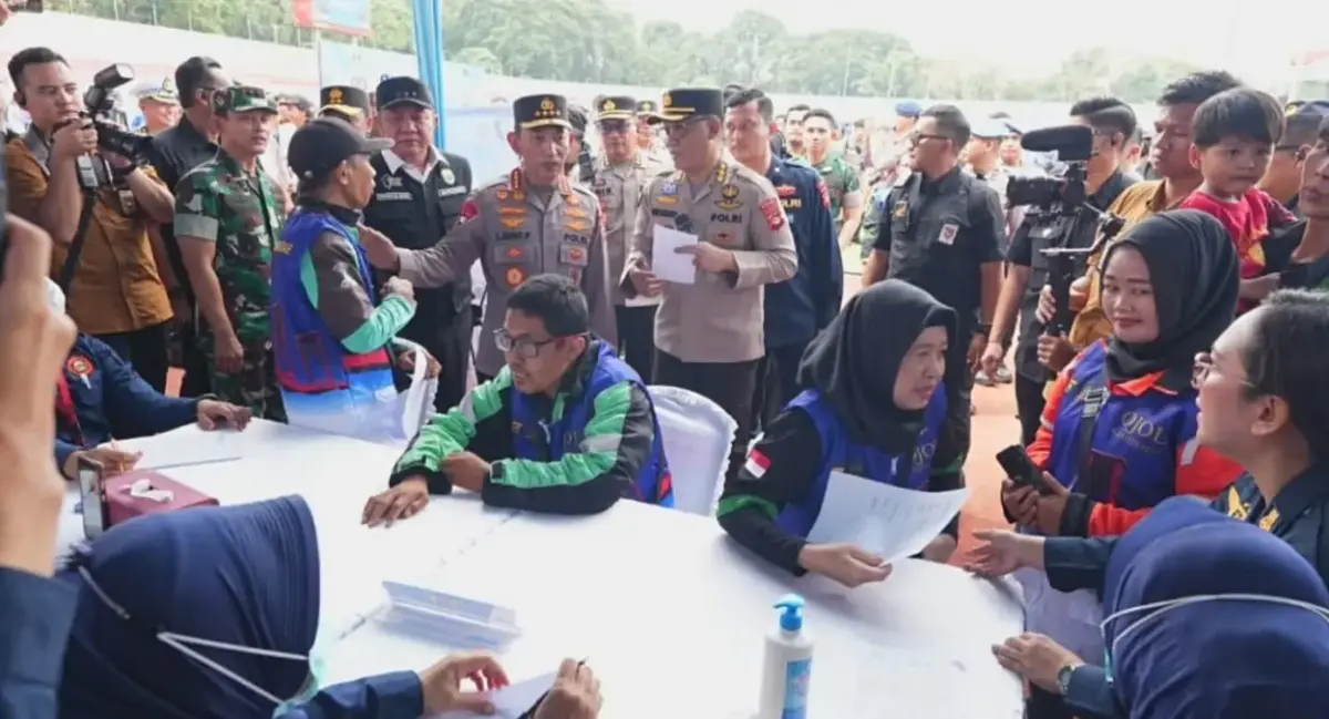 Kapolri Turun Langsung di Palembang, 5.000 Ojol dan Buruh Deklarasi Jaga Keamanan Sumsel Jaga Kamtibmas